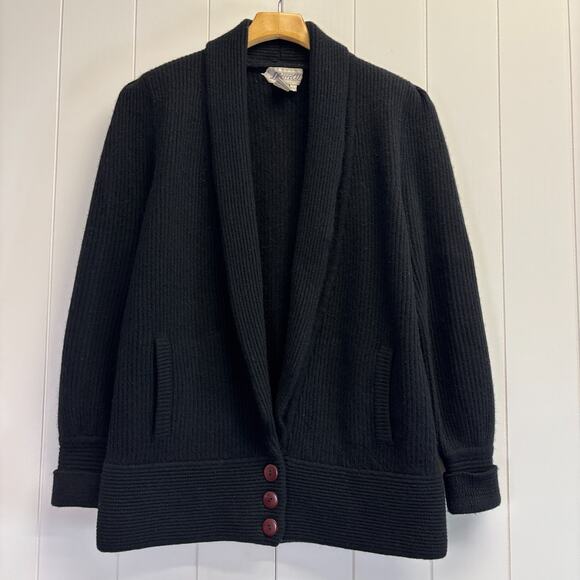 Vintage SIDEFFECTS Angora Lambswool Hipster Cozy Cardigan Sweater Size L Classic - Picture 1 of 8